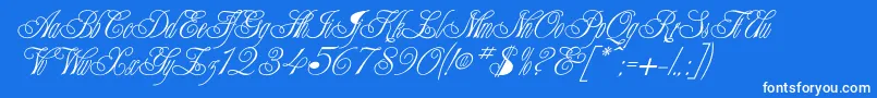 Writhling-fontti – valkoiset fontit sinisellä taustalla