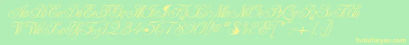 Writhling Font – Yellow Fonts on Green Background