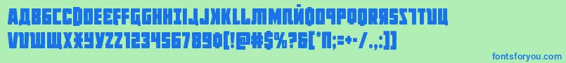 Шрифт Octoberguardcond – синие шрифты на зелёном фоне