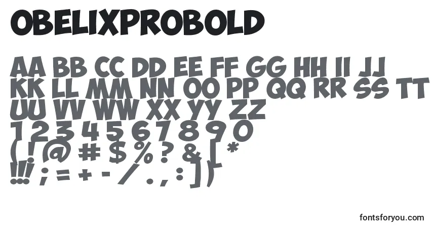 Шрифт ObelixProBold – алфавит, цифры, специальные символы
