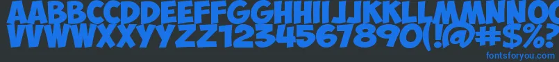 Fonte ObelixProBold – fontes azuis em um fundo preto