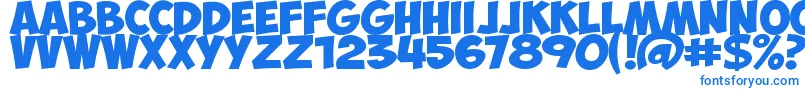 Czcionka ObelixProBold – niebieskie czcionki na białym tle