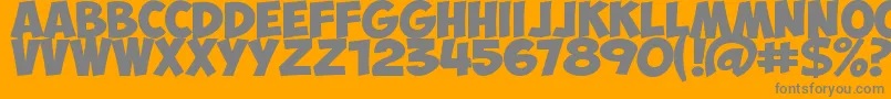 Fonte ObelixProBold – fontes cinzas em um fundo laranja