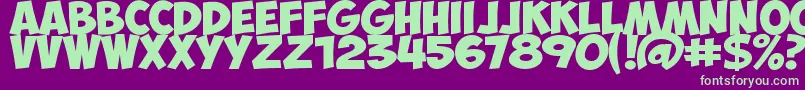 ObelixProBold Font – Green Fonts on Purple Background