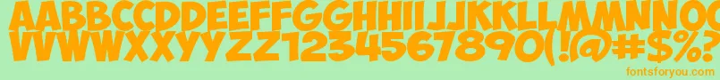 Police ObelixProBold – polices orange sur fond vert