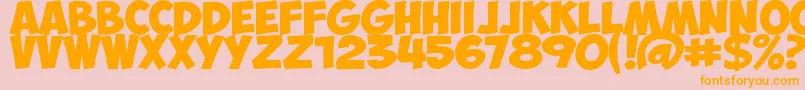 ObelixProBold Font – Orange Fonts on Pink Background