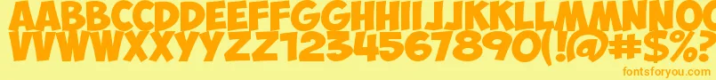 Police ObelixProBold – polices orange sur fond jaune