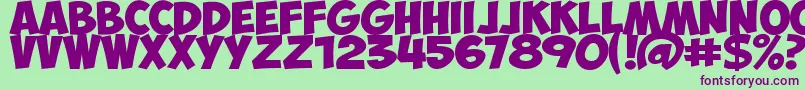 fuente ObelixProBold – Fuentes Moradas Sobre Fondo Verde