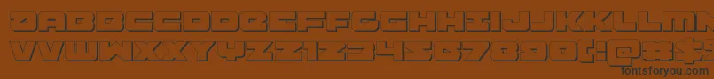 Шрифт Banjin3D – чёрные шрифты на коричневом фоне