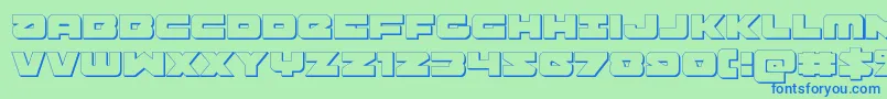 Banjin3D Font – Blue Fonts on Green Background