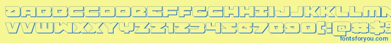 Banjin3D Font – Blue Fonts on Yellow Background