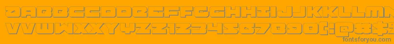 フォントBanjin3D – オレンジの背景に灰色の文字