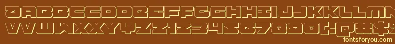 Banjin3D-Schriftart – Gelbe Schriften auf braunem Hintergrund
