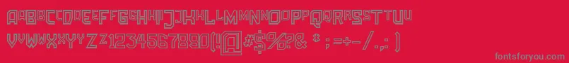 フォントAmbossOutline – 赤い背景に灰色の文字