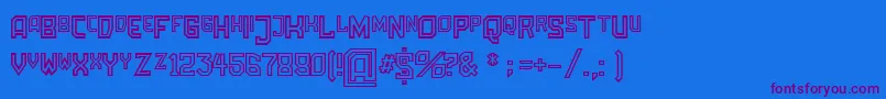 フォントAmbossOutline – 紫色のフォント、青い背景