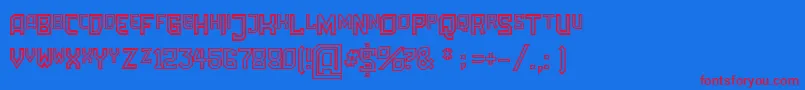 フォントAmbossOutline – 赤い文字の青い背景