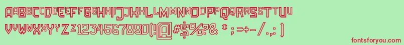 AmbossOutline Font – Red Fonts on Green Background