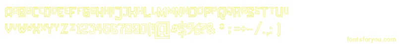 フォントAmbossOutline – 白い背景に黄色の文字