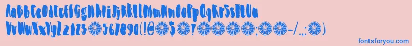 DkZestyLime Font – Blue Fonts on Pink Background