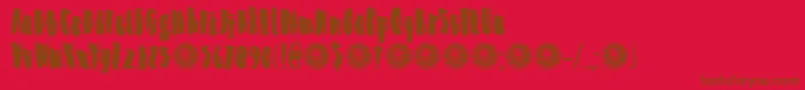 DkZestyLime Font – Brown Fonts on Red Background