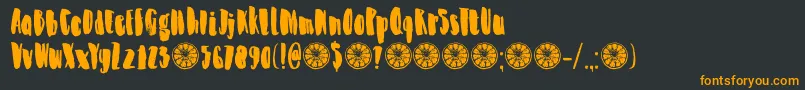 DkZestyLime Font – Orange Fonts on Black Background