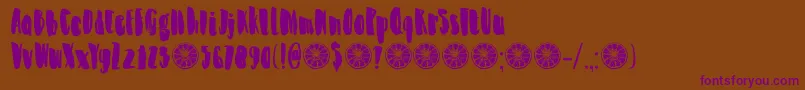 DkZestyLime Font – Purple Fonts on Brown Background