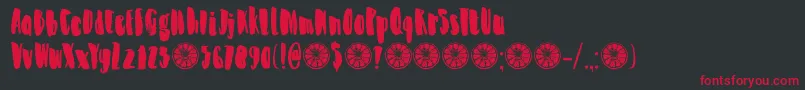 DkZestyLime Font – Red Fonts on Black Background