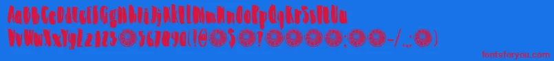Шрифт DkZestyLime – красные шрифты на синем фоне