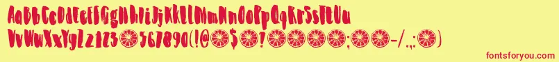 DkZestyLime Font – Red Fonts on Yellow Background