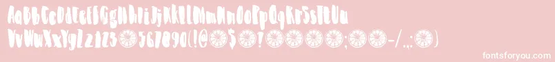 DkZestyLime Font – White Fonts on Pink Background