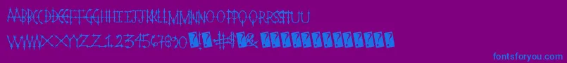 Pleasurecastlestandard Font – Blue Fonts on Purple Background