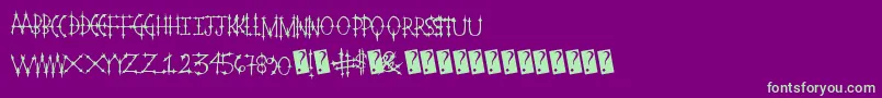 Pleasurecastlestandard Font – Green Fonts on Purple Background