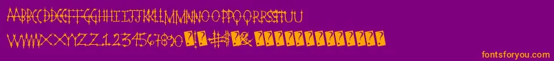 Pleasurecastlestandard Font – Orange Fonts on Purple Background