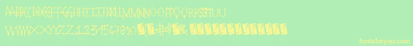 Pleasurecastlestandard Font – Yellow Fonts on Green Background