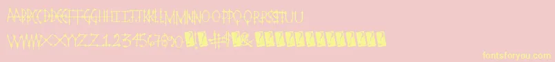 Pleasurecastlestandard-Schriftart – Gelbe Schriften auf rosa Hintergrund