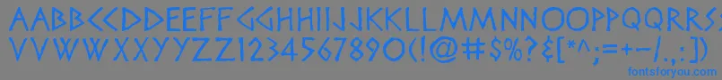フォントDisneyheroic – 灰色の背景に青い文字