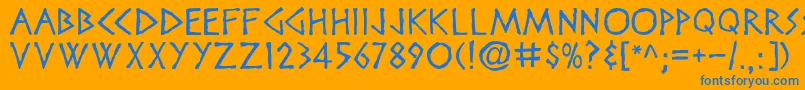 Disneyheroic Font – Blue Fonts on Orange Background