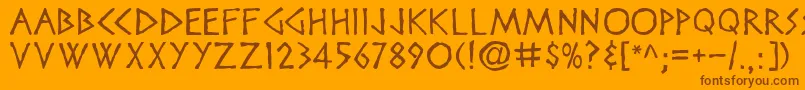 Disneyheroic Font – Brown Fonts on Orange Background