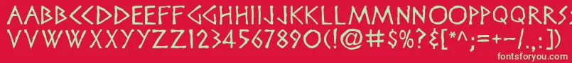 Disneyheroic Font – Green Fonts on Red Background