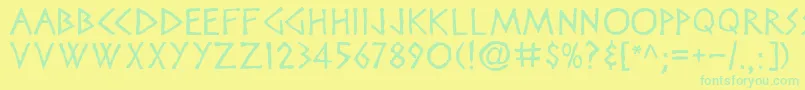 Disneyheroic Font – Green Fonts on Yellow Background