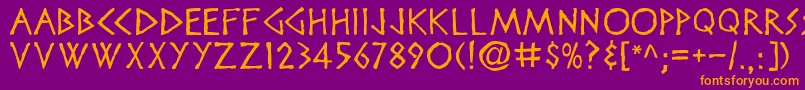 Disneyheroic Font – Orange Fonts on Purple Background