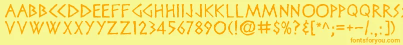 Disneyheroic Font – Orange Fonts on Yellow Background