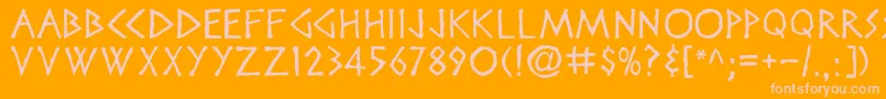 Disneyheroic Font – Pink Fonts on Orange Background