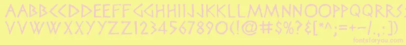 Disneyheroic Font – Pink Fonts on Yellow Background