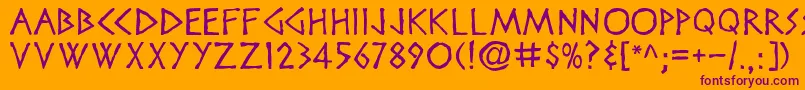 Disneyheroic Font – Purple Fonts on Orange Background