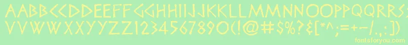 Disneyheroic Font – Yellow Fonts on Green Background
