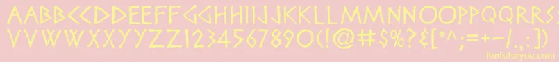 Disneyheroic Font – Yellow Fonts on Pink Background