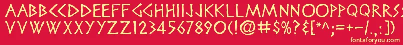 Disneyheroic Font – Yellow Fonts on Red Background