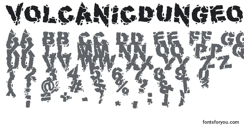 A fonte VolcanicDungeon – alfabeto, números, caracteres especiais