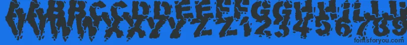 Шрифт VolcanicDungeon – чёрные шрифты на синем фоне